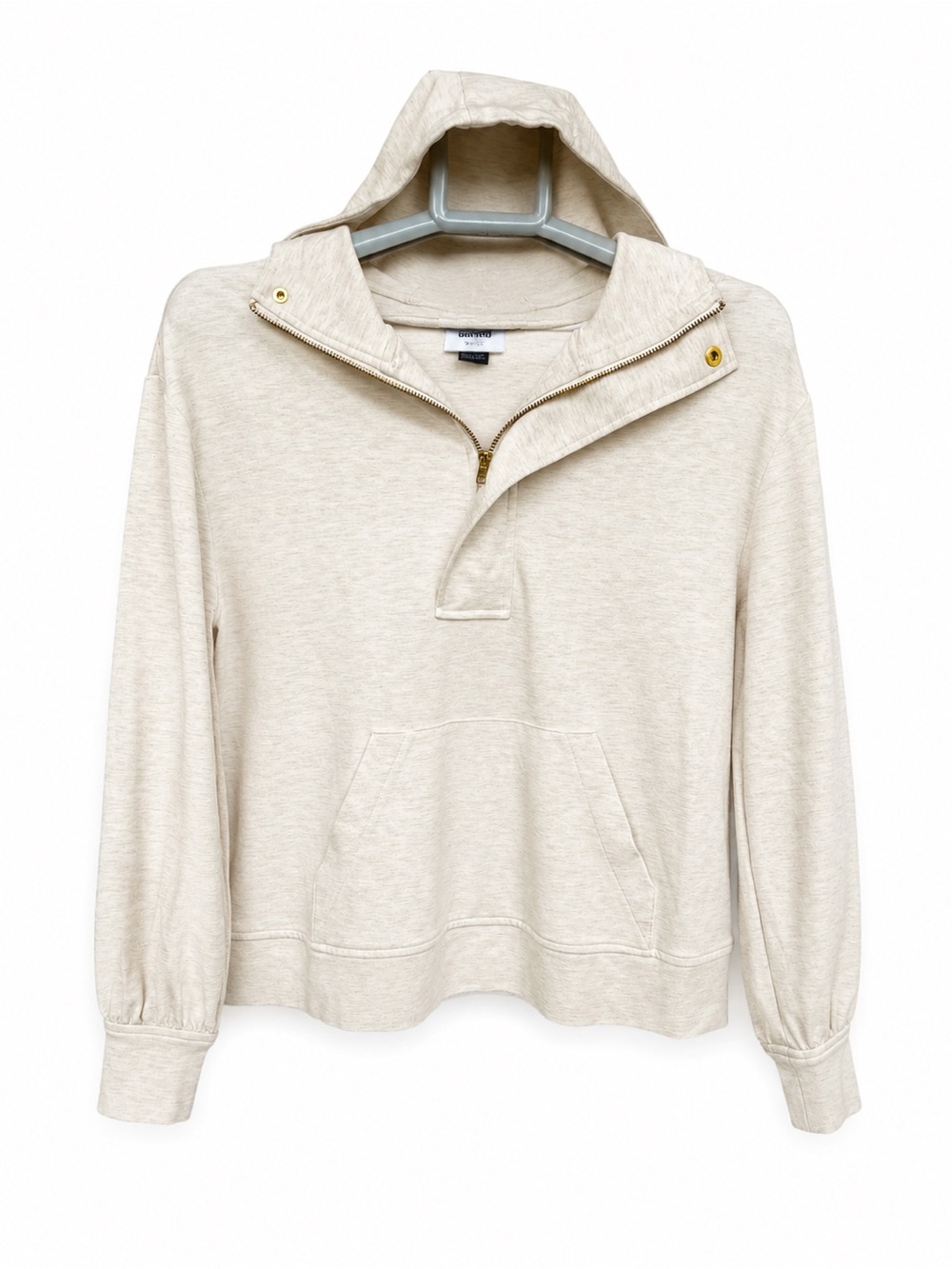 CAbi Heyday Hoodie Cream Gold Zip Pullover Lightweight Hooded Top Small